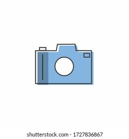 Ilustración de cámara plana Vector fotográfico Icono de cámara Vídeo de cámara