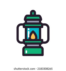 flat camp lantern over white