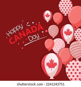 Flat Canada day poster illustration
