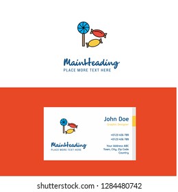 Flat Candies Logo and Visiting Card Template. Busienss Concept Logo Design