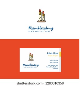 Flat Candle Logo and Visiting Card Template. Busienss Concept Logo Design