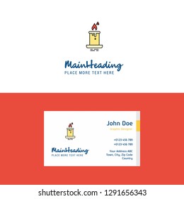 Flat Candle Logo and Visiting Card Template. Busienss Concept Logo Design