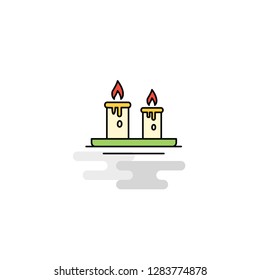 Flat Candles Icon. Vector