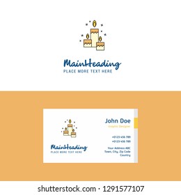 Flat Candles  Logo and Visiting Card Template. Busienss Concept Logo Design