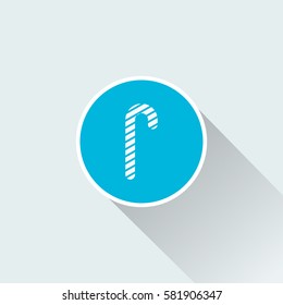 flat candy cane icon