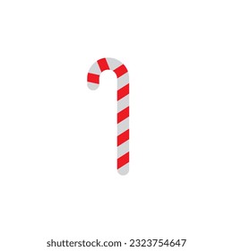 flat candy cane icon, vector illustration