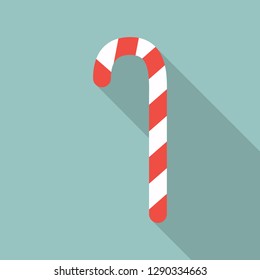 Flat Candy Cane With Long Shadow