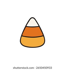 Ícone de milho doce plano para delícias e decoração de Halloween, perfeito para gráficos de festa, projetos de temas doces, clipart sazonal, atividades das crianças e visuais de truque ou de deleite