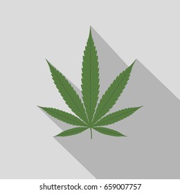 Flat Cannabis Icon. Marijuana Logo. 
