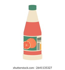 Flat canned and bottled fizzy fruit drinks and flavored sodas. Summer cold and soft drinks