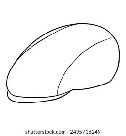 flat cap ascot illustration hand drawn outline isolated vector
