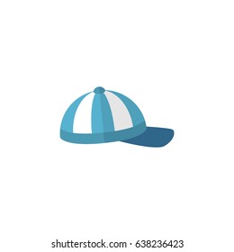 Flat Cap Element. Vector Illustration Of Flat Hat Isolated On Clean Background. Can Be Used As Cap, Beach And Hat Symbols.
