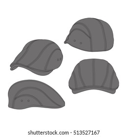 Flat Cap Vector Template