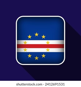 Flat Cape Verde Flag Background Vector Illustration