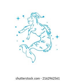 flat capricorn constellation over white