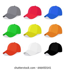 Flat caps set with different colors