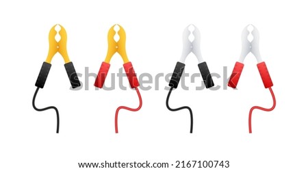 Flat car battery jumper power. Flat vector illustration. Vehicle vector