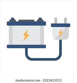 flat car battery with plug illustration on white background, refrigerator clip art, 