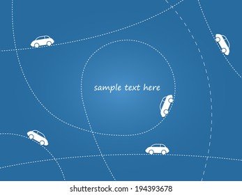 Flat car drawing patch on a travel map