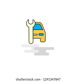 Flat Car garage  Icon. Vector