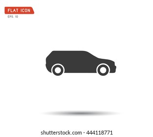 Flat car icon, classic logo vector illustration