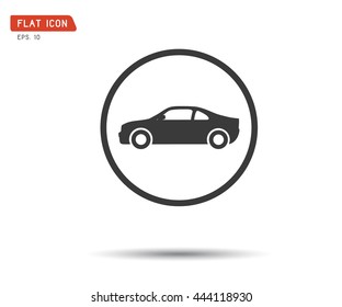 Flat car icon, classic logo vector illustration