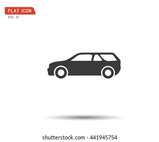 Flat car icon, logo vector illustration
