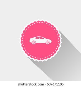 flat car icon with long shadow