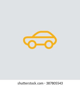 Flat car icon for map, cartography, app or web. Vector sign.