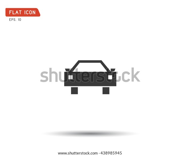 Flat car icon,\
minimal logo vector\
illustration