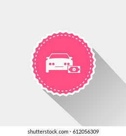 flat car icon with money