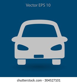 Flat car icon. Vector.