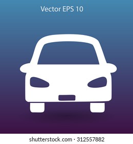 Flat car icon. Vector.