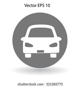 Flat car icon. Vector.