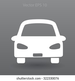 Flat car icon. Vector.