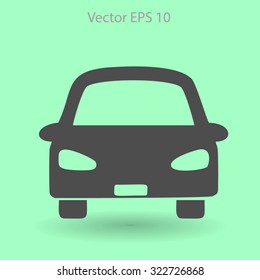 Flat car icon. Vector.