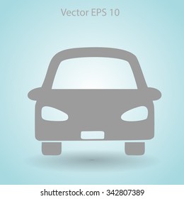 Flat car icon. Vector.