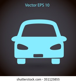 Flat car icon. Vector.