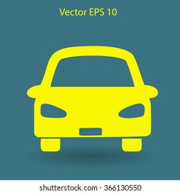 Flat car icon. Vector.