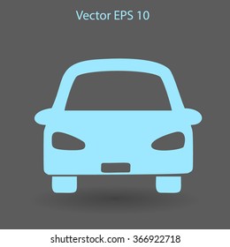 Flat car icon. Vector.
