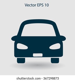 Flat car icon. Vector.