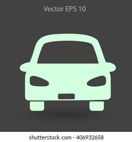 Flat car icon. Vector.