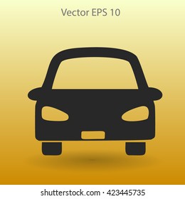 Flat car icon. Vector.