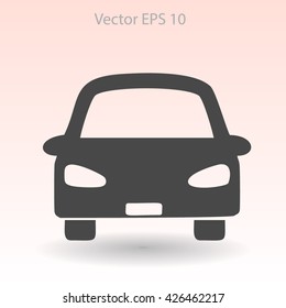 Flat car icon. Vector.