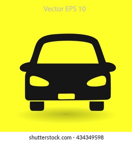 Flat car icon. Vector.