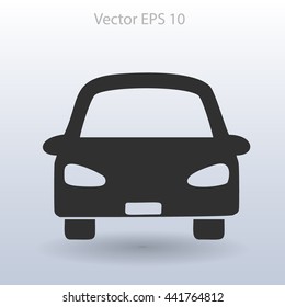 Flat car icon. Vector.