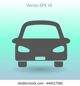Flat car icon. Vector.