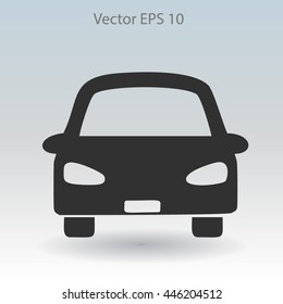Flat car icon. Vector.