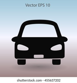 Flat car icon. Vector.