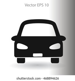 Flat car icon. Vector.